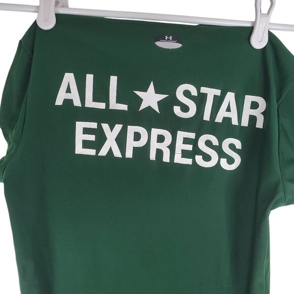 Under Armour V-neck Short Sleeve All Star Express Performance Tee Green Medium - Picture 5 of 13
